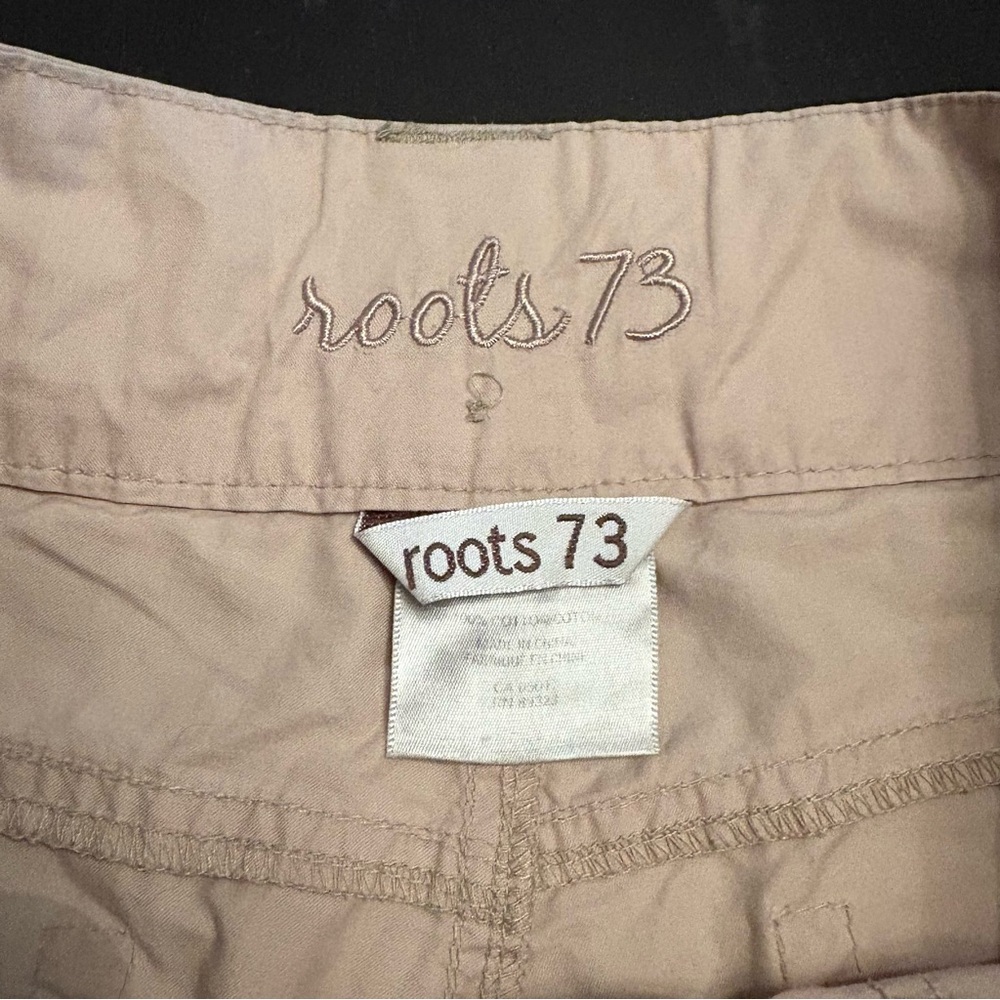 Vintage Roots Beige Low Rise Cargo Capri Pants with Tie Waist - Picture 7 of 8